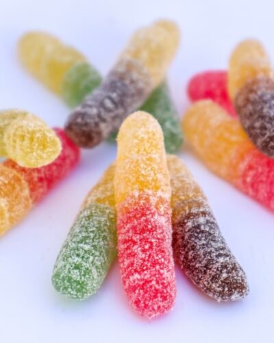 Sour Fruit Worms Godis fabrica chuches acidas fruit candy mato