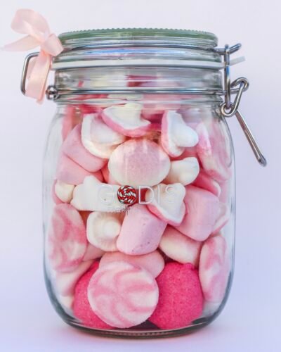 Godis Candy Bottle L Tarro de chuches bote golosinas candy glass botella cristal glass can with candy large big grande botella swedish candy Finnish candy foam nube vegan candy bubs