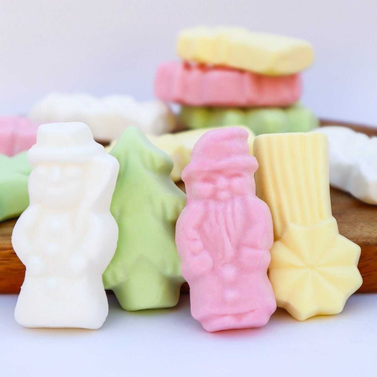 Christmas Foam navidad papa Noél santa Claus santa candy foam candy marshmallow malavisco nubes juleskum jul joulu karkki snowman candy christmas tree vaahtokarkki