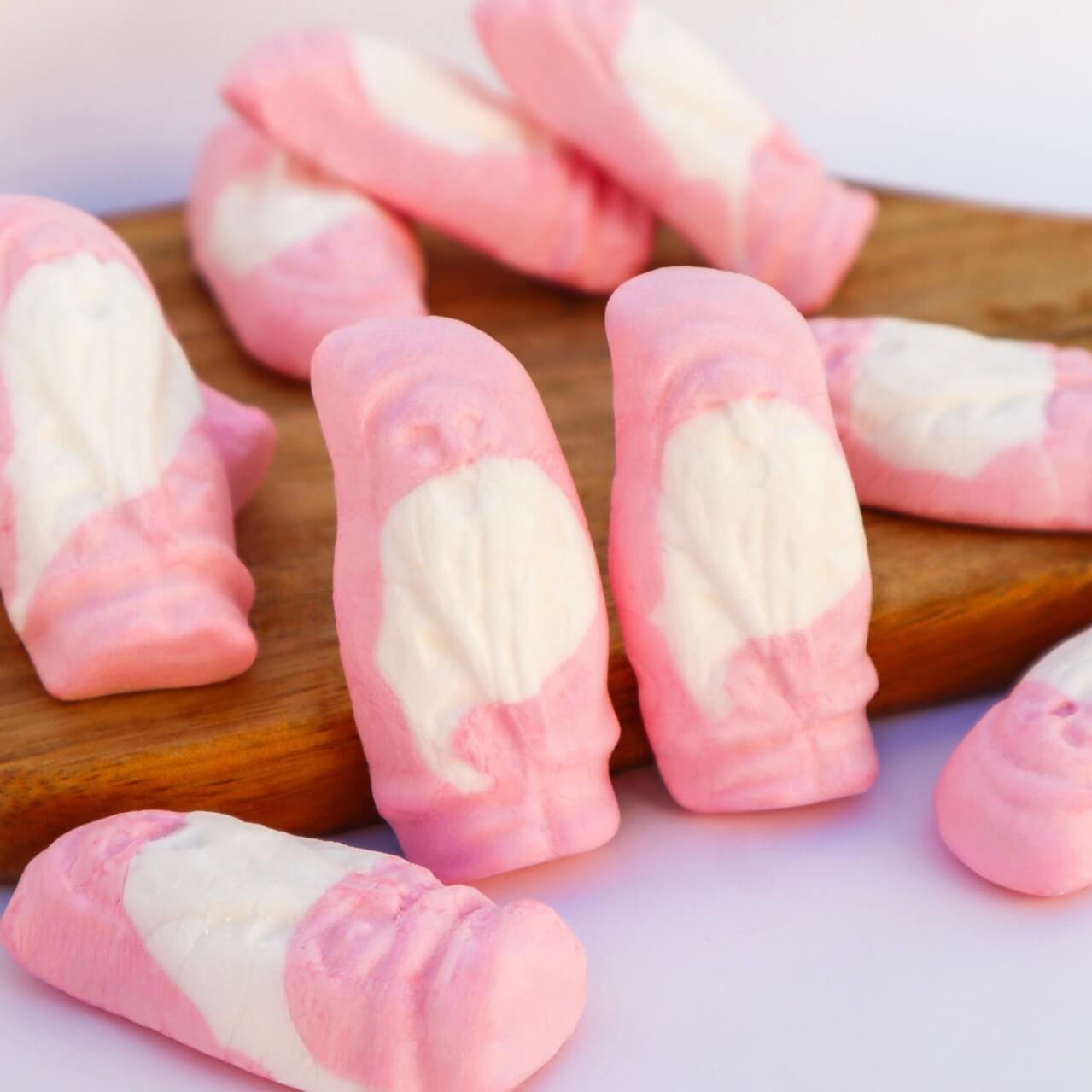 Foam Santa chuches suaves navidad papa Noél santa Claus santa candy foam candy marshmallow malavisco nubes juleskum jul vanilla strawberry fresa frambuesa raspberry christmas candy sweets juleskum original cloetta